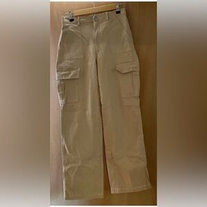 Faded rose cargo style tan pants